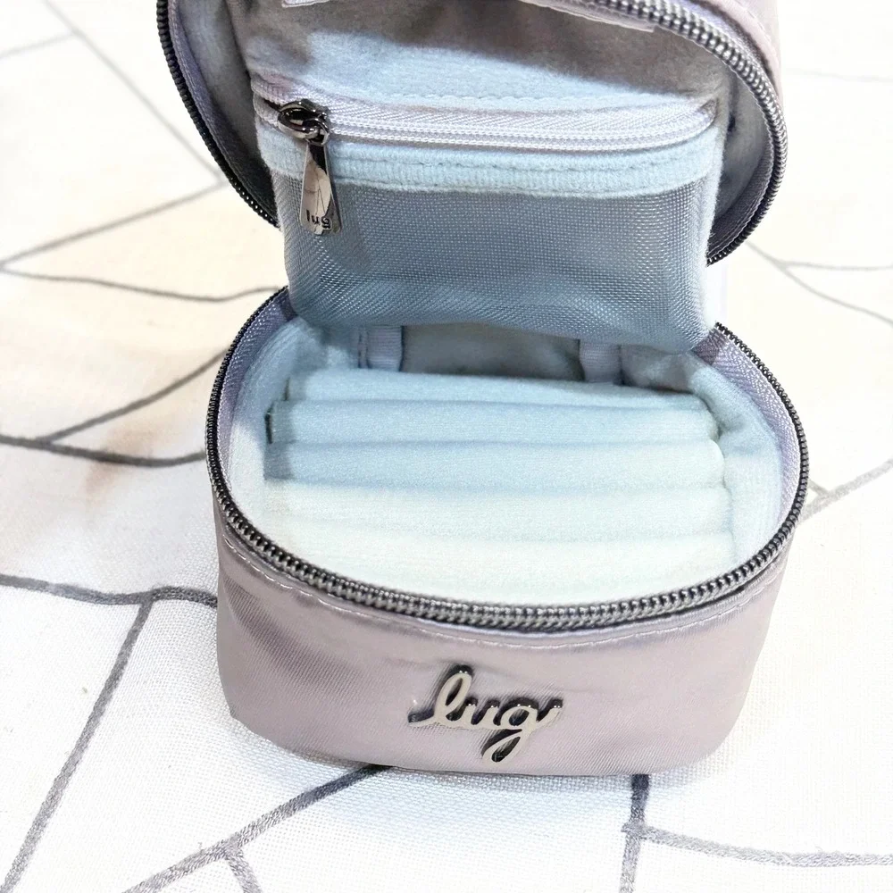 Lug Mini Swiz Jewelry Box OS Metallic Pearl Quilted Travel Case NWT